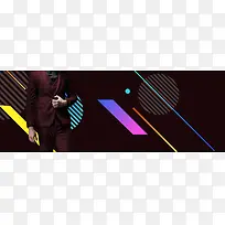 男装促销季几何褐色banner