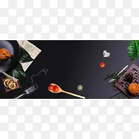 高档月饼促销电商黑色banner