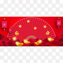 红色中国风淘宝海报背景