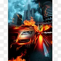 激情火焰跑车背景