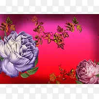 绣花素材富贵花朵牡丹花中国元素