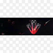 双12剃须刀礼物简约黑色banner