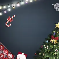 黑色背景圣诞节平面广告