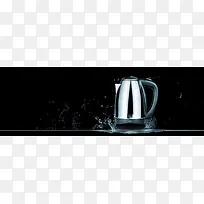 可水洗热水壶黑色质感banner