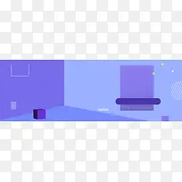 彩色时尚潮流几何立体服装电商banner