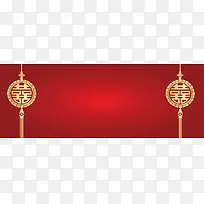 剪纸激情渐变红色banner背景