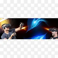 科技VR眼镜促销黑色banner