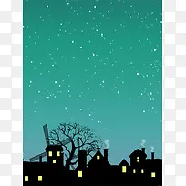 蓝色星空海报
