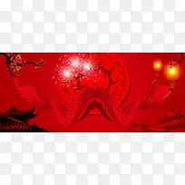 新年春节元宵红色喜庆海报背景