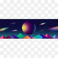 天猫双十一购物节扁平几何banner