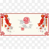 古风中国风红色海报背景