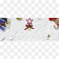 圣诞节铃铛雪花白色banner