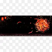 香辣大闸蟹简约黑色banner