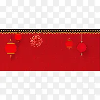 中国风喜庆纹理红色banner
