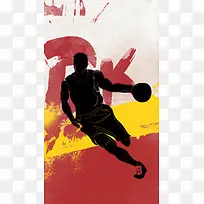 校园篮球比赛H5宣传海报背景psd下载