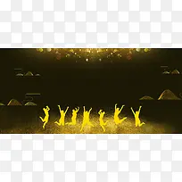 黑金矢量青春正能量展板背景