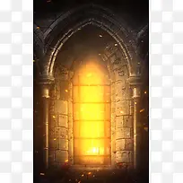 金色炫光H5背景