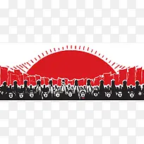 五一劳动节中国风红色淘宝背景图