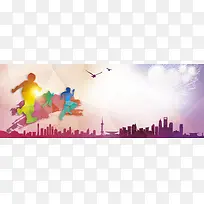 青春激情创意banner展板
