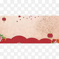 红色中国风新年背景banner