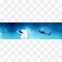蓝色海底创意背景