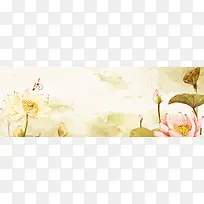 中国风莲花莲藕背景
