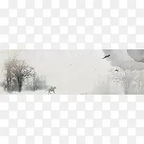 文艺清新山水花卉Banner