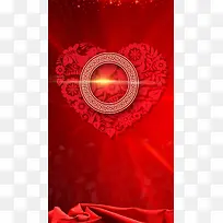 红色中国风婚礼请柬PS源文件H5背景素材