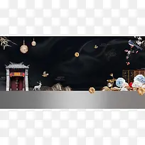 新中式地产高端地产开幕背景素材