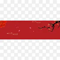 秋季结婚季红色扁平banner