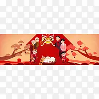 年货节新年喜庆春节海报背景