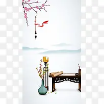 中国风山水笔墨纸笔筒