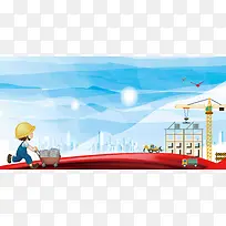 企业安全施工宣传展板