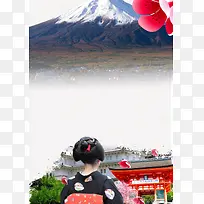 日本旅游城市印象旅游海报背景