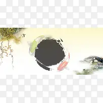 中国风水墨画淘宝珠宝详情页海报背景