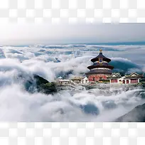 中国风建筑云层云朵