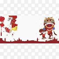 新春喜庆红色海报背景