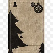 羊皮纸黑色艺术字圣诞节创意时尚海报