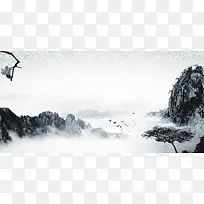 中国风山水画背景