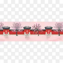 中国风建筑背景banner