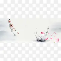 古风中国风桃花水纹背景