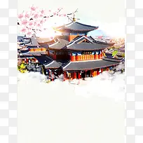 中国风传统建筑背景模板