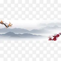廉政建设宣传中国风梅花背景banner