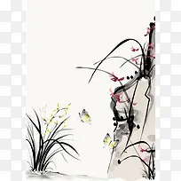 中国风梅兰竹菊装饰画