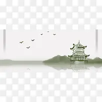 旅游复古灰色海报背景banner