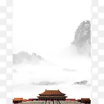 中国风大气书香传世传统海报背景素材