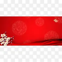 2017新年年货节传统红色海报背景