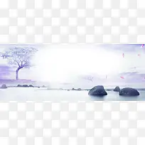 紫色梦幻石头背景