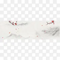 中国风梅花山水画背景banner