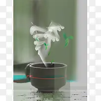 中国风淡雅茶文化背景素材